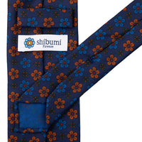 Ancient Madder Silk Tie - Navy - Hand-Rolled