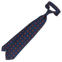 Ancient Madder Silk Tie - Navy - Hand-Rolled