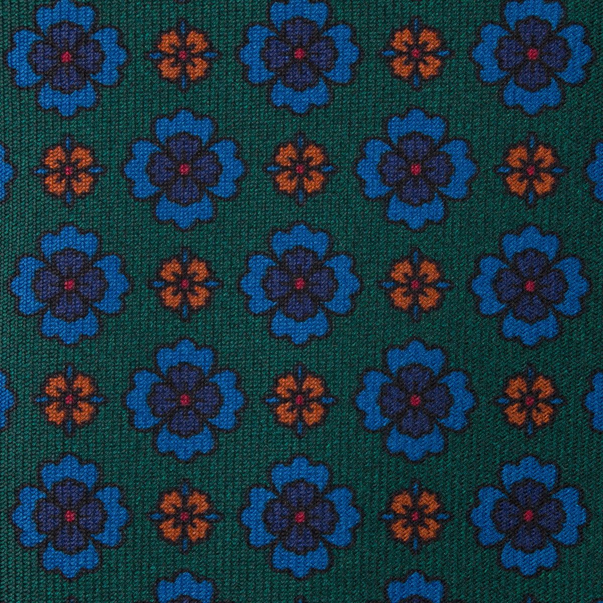 Ancient Madder Silk Tie - Forest - Hand-Rolled