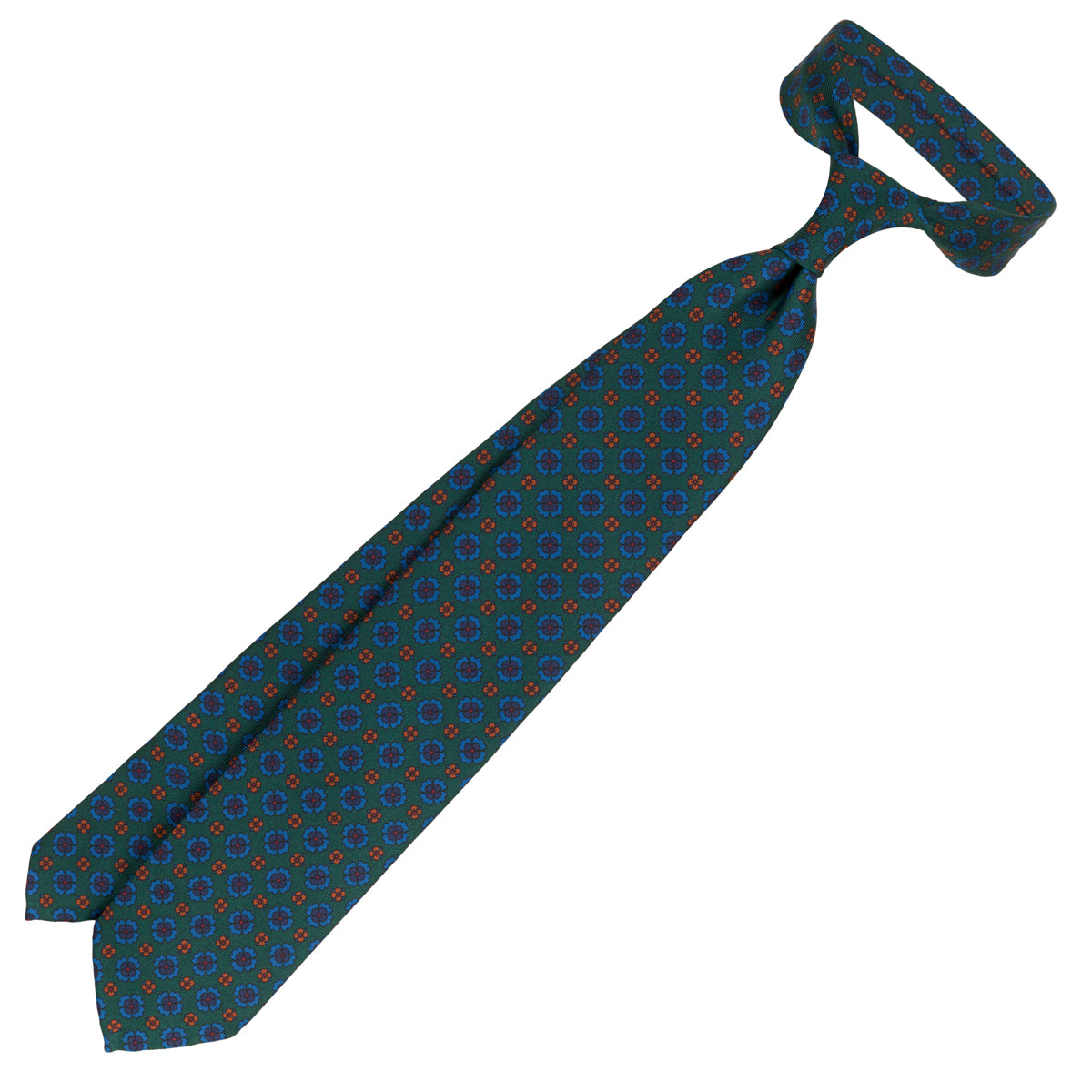 Ancient Madder Silk Tie - Forest - Hand-Rolled