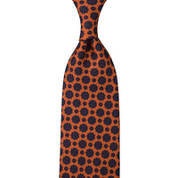 Ancient Madder Silk Tie - Orange - Hand-Rolled