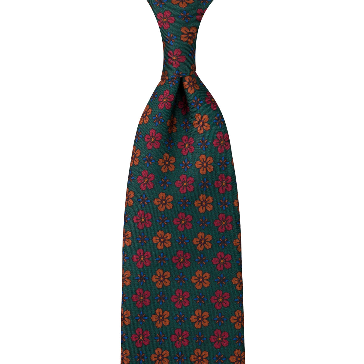 Ancient Madder Silk Tie - Forest - Hand-Rolled