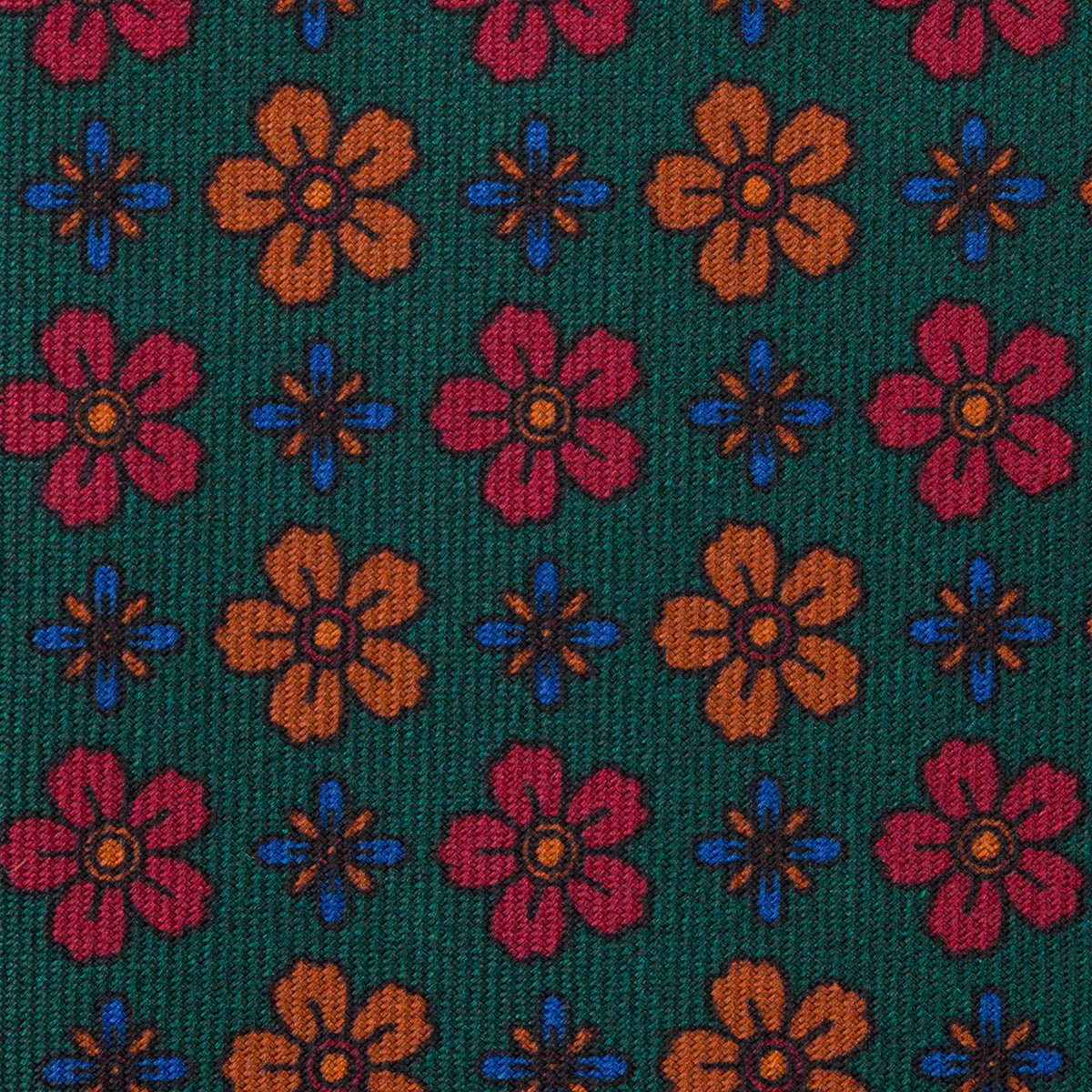 Ancient Madder Silk Tie - Forest - Hand-Rolled