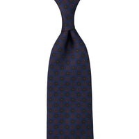 Ancient Madder Silk Tie - Navy - Hand-Rolled