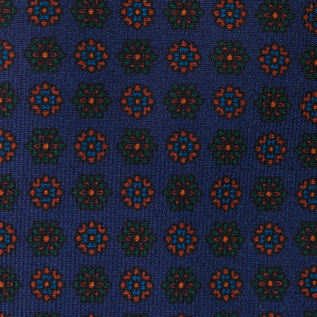 Ancient Madder Silk Tie - Navy - Hand-Rolled
