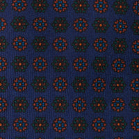 Ancient Madder Silk Tie - Navy - Hand-Rolled