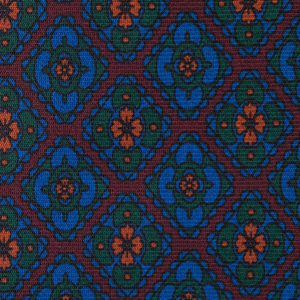 Ancient Madder Silk Tie - Burgundy - Hand-Rolled
