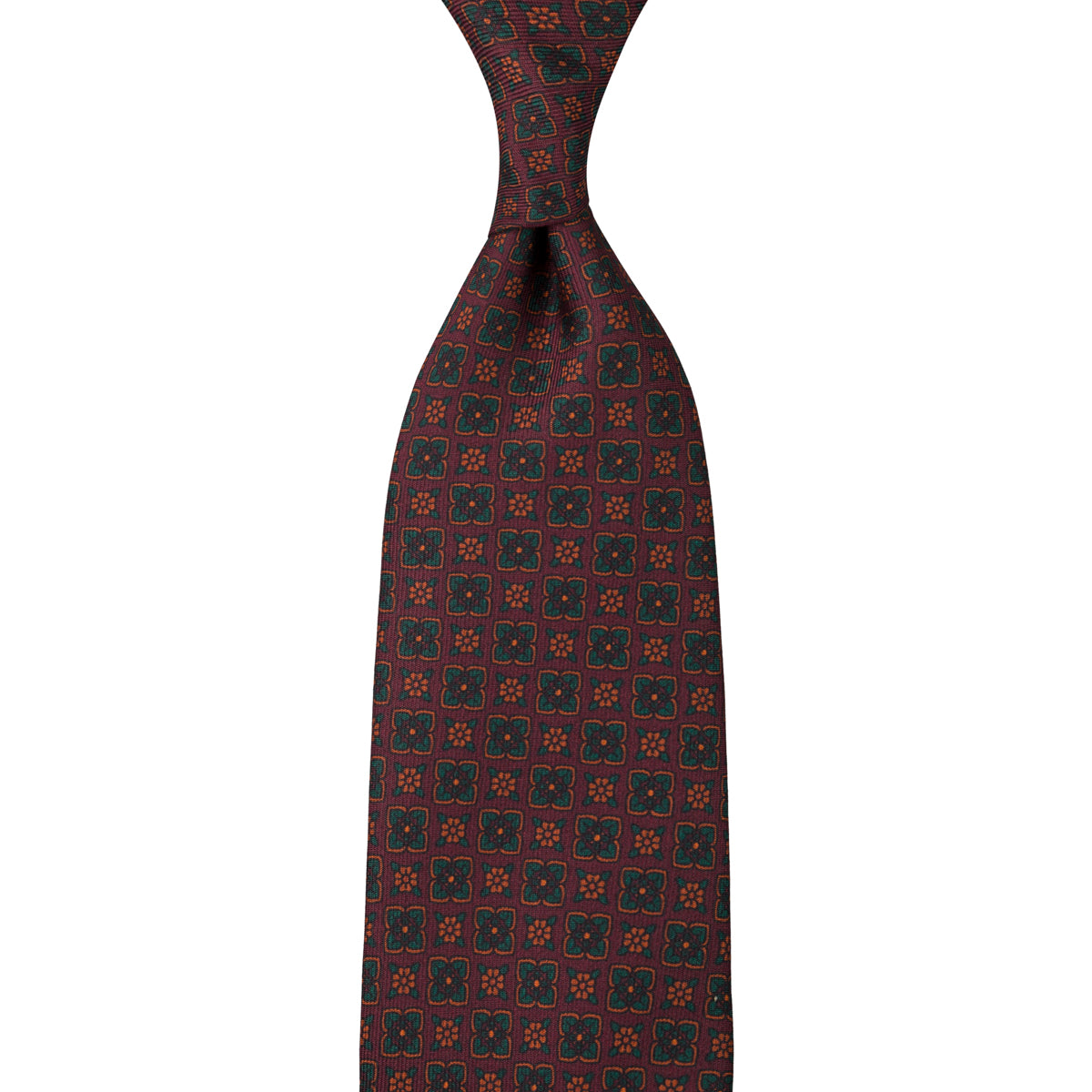 Ancient Madder Silk Tie - Burgundy - Hand-Rolled