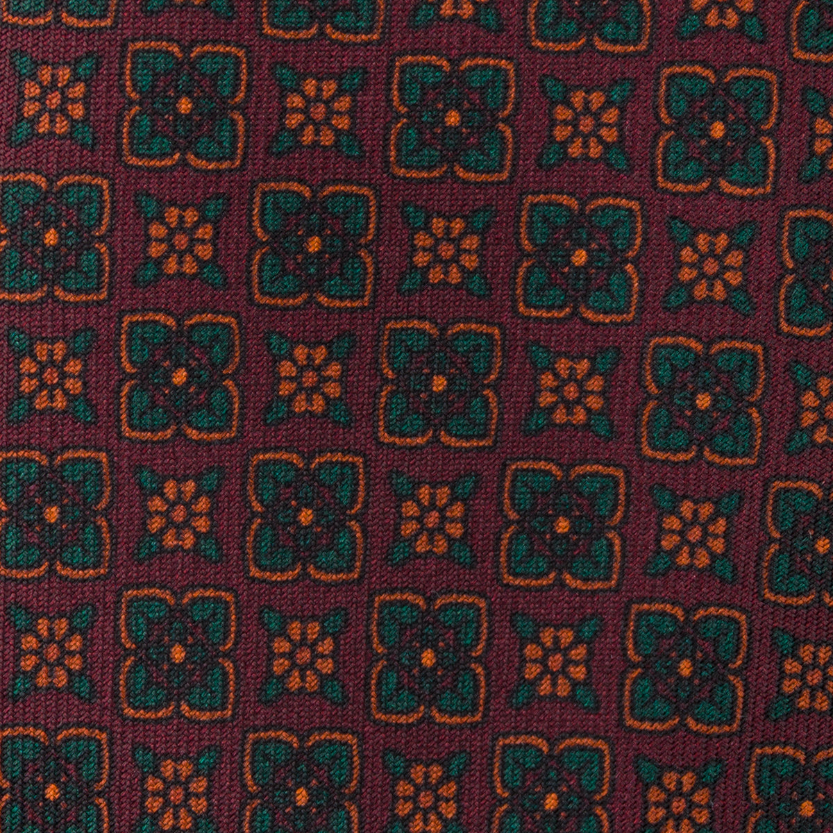 Ancient Madder Silk Tie - Burgundy - Hand-Rolled