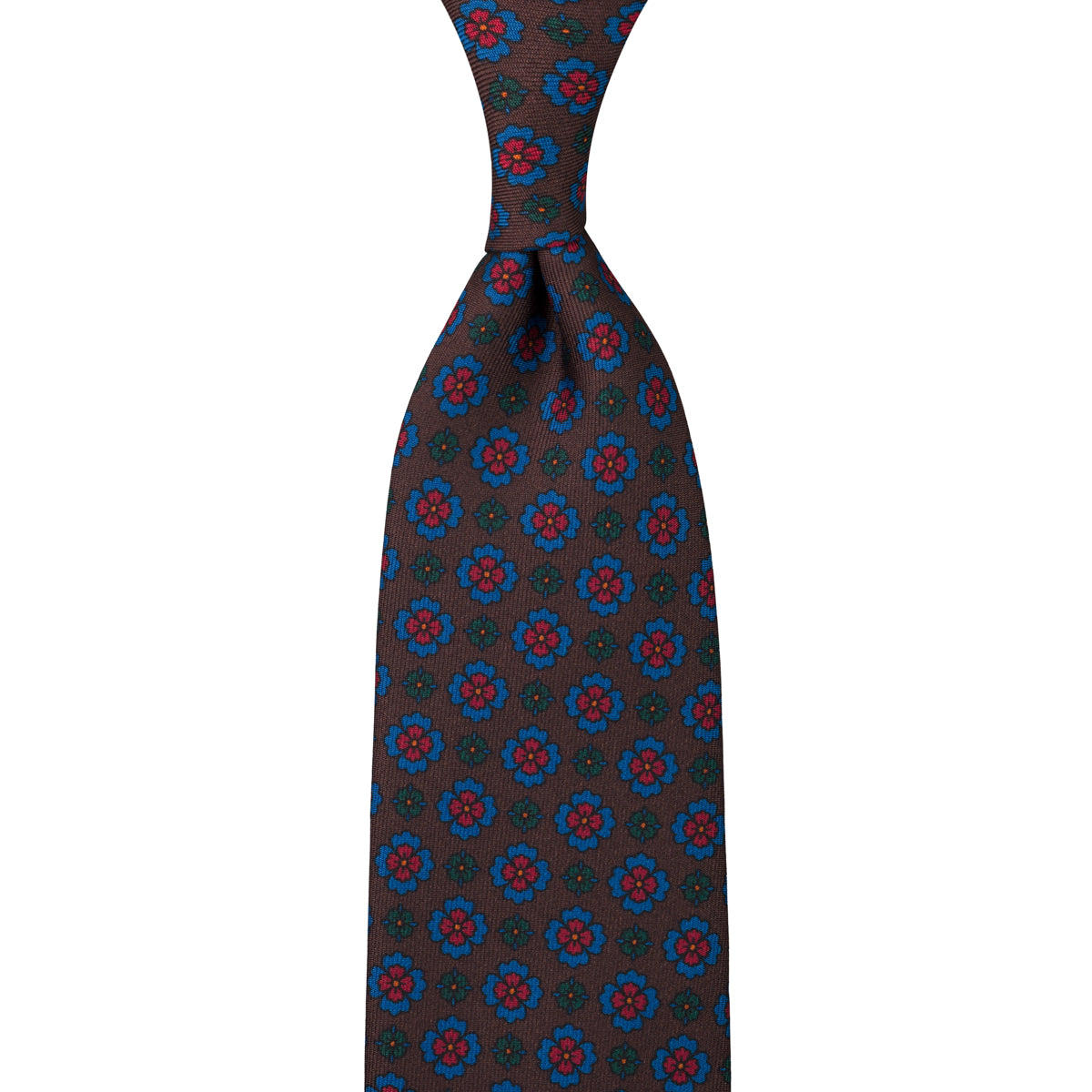 Ancient Madder Silk Tie - Brown - Hand-Rolled