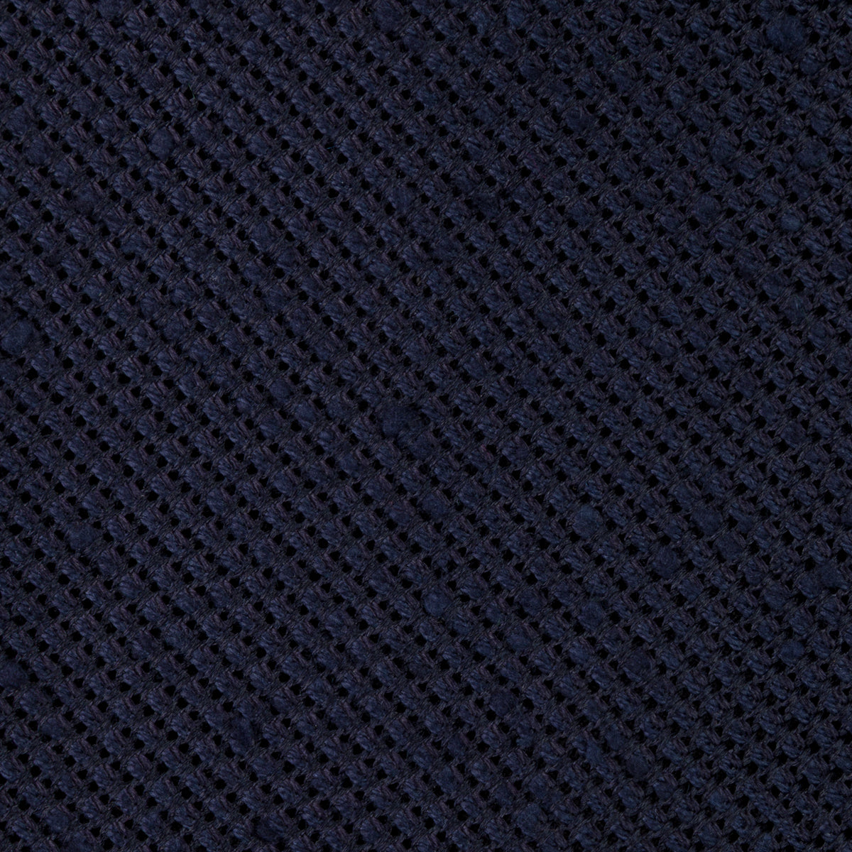 Shantung Grenadine Silk Tie - Navy - Hand-Rolled