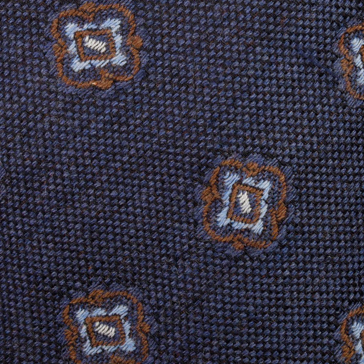 Geometrical Wool Tie - Denim - Self-Tipped