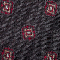 Geometrical Wool Tie - Brown/Grey - Self-Tipped