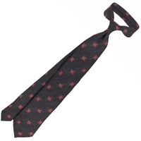 Geometrical Wool Tie - Brown/Grey - Self-Tipped
