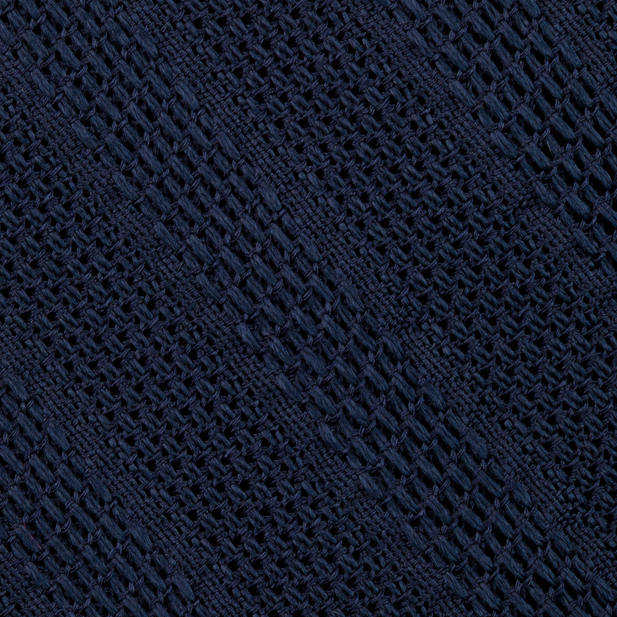 Shadow Striped Fina Grenadine Silk Tie - Navy - Hand-Rolled