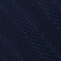 Shadow Striped Fina Grenadine Silk Tie - Navy - Hand-Rolled
