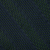 Shadow Striped Fina Grenadine Silk Tie - Forest - Hand-Rolled