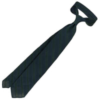 Shadow Striped Fina Grenadine Silk Tie - Forest - Hand-Rolled
