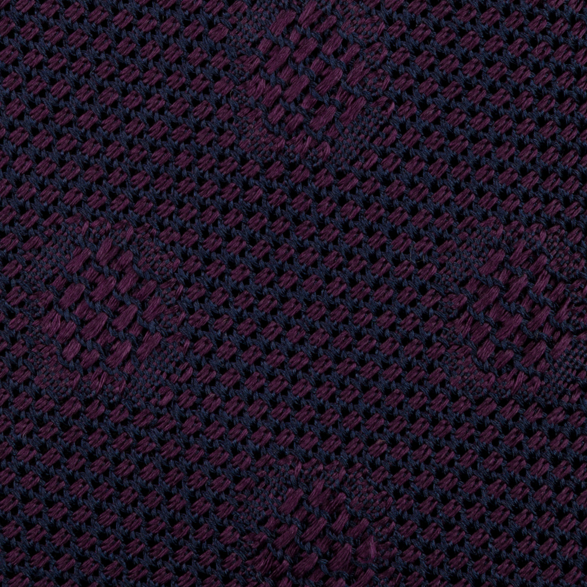 Floral Shadow Fina Grenadine Silk Tie - Eggplant - Hand-Rolled