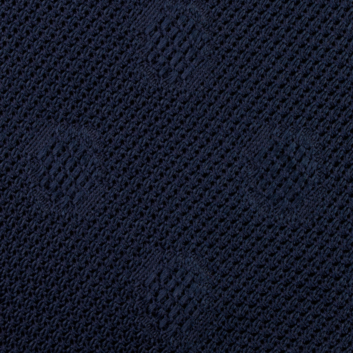 Floral Shadow Fina Grenadine Silk Tie - Navy - Hand-Rolled