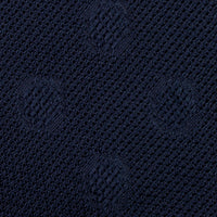 Floral Shadow Fina Grenadine Silk Tie - Navy - Hand-Rolled