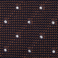 Dotted Fina Grenadine Silk Tie - Brown - Hand-Rolled
