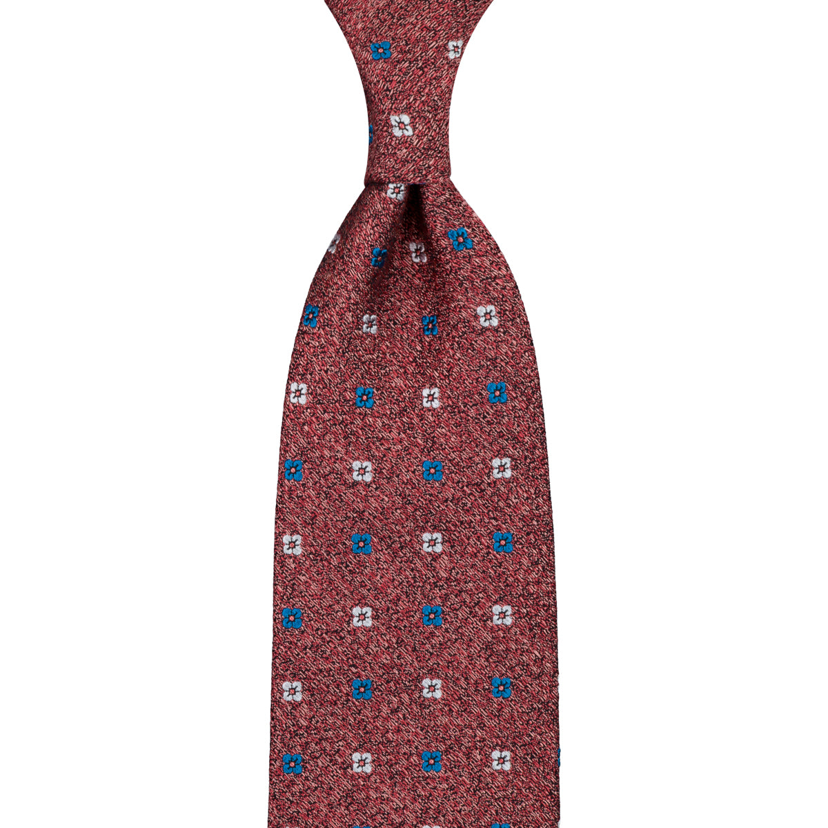 Floral Boucle Silk Tie - Salmon - Hand-Rolled