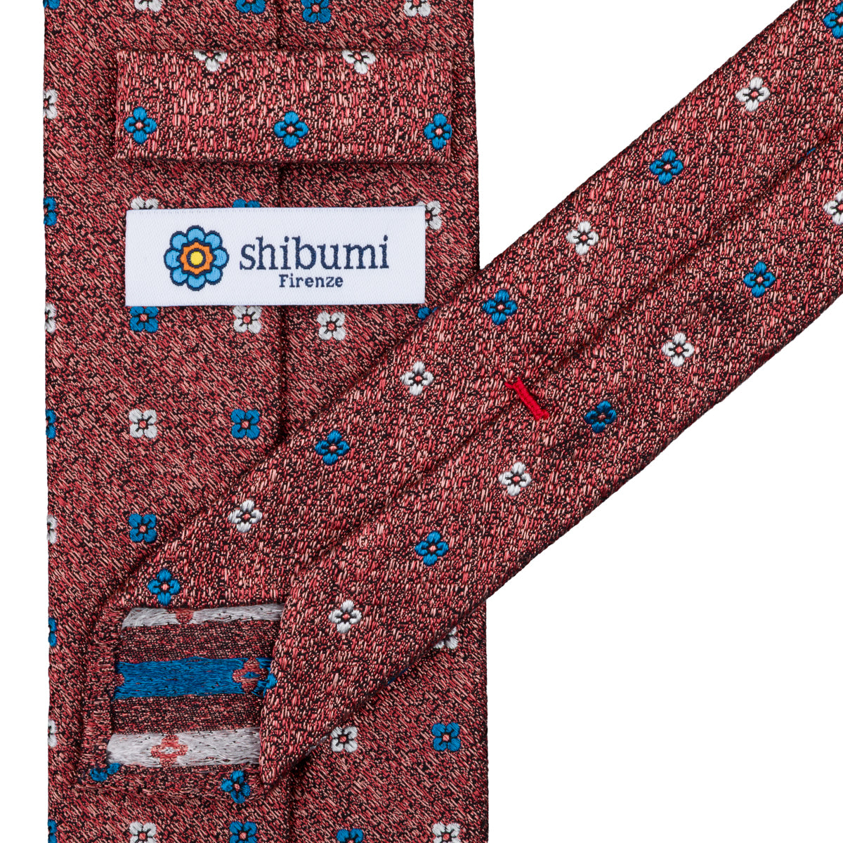 Floral Boucle Silk Tie - Salmon - Hand-Rolled