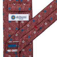 Floral Boucle Silk Tie - Salmon - Hand-Rolled