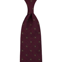Floral Silk Tie - Burgundy - Hand-Rolled