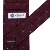 Floral Silk Tie - Burgundy - Hand-Rolled