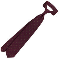 Floral Silk Tie - Burgundy - Hand-Rolled