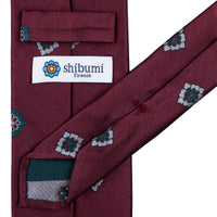 Floral Silk Tie - Burgundy - Hand-Rolled