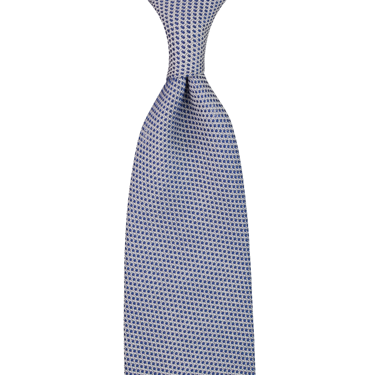 Bi-Color Fina Grenadine Silk Tie - Navy - Hand-Rolled
