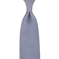 Bi-Color Fina Grenadine Silk Tie - Navy - Hand-Rolled