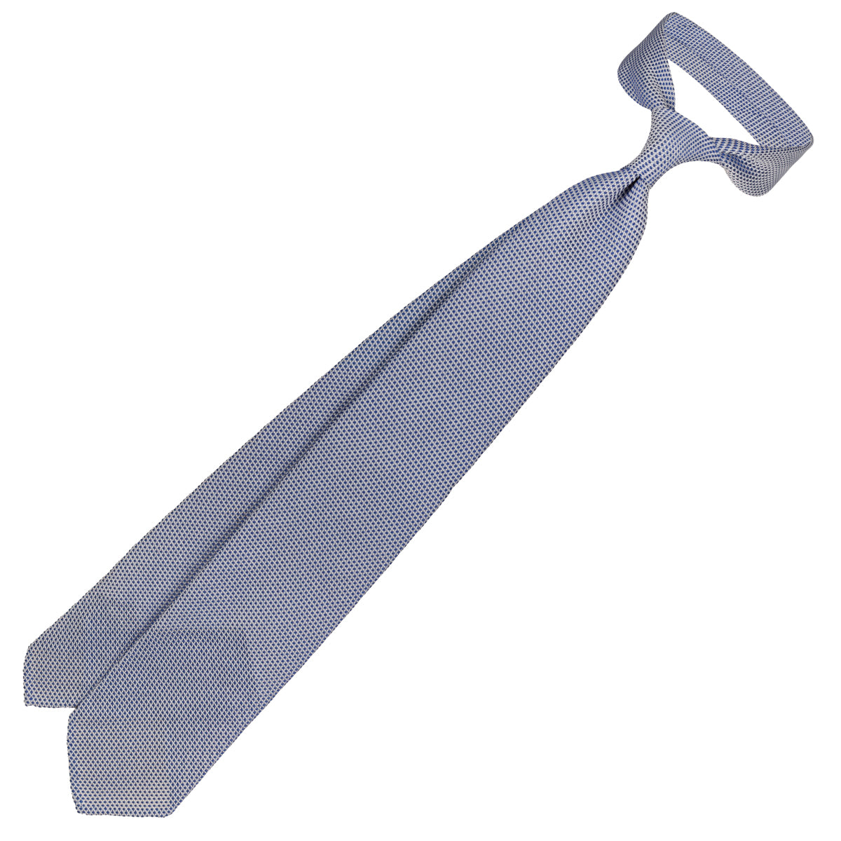 Bi-Color Fina Grenadine Silk Tie - Navy - Hand-Rolled