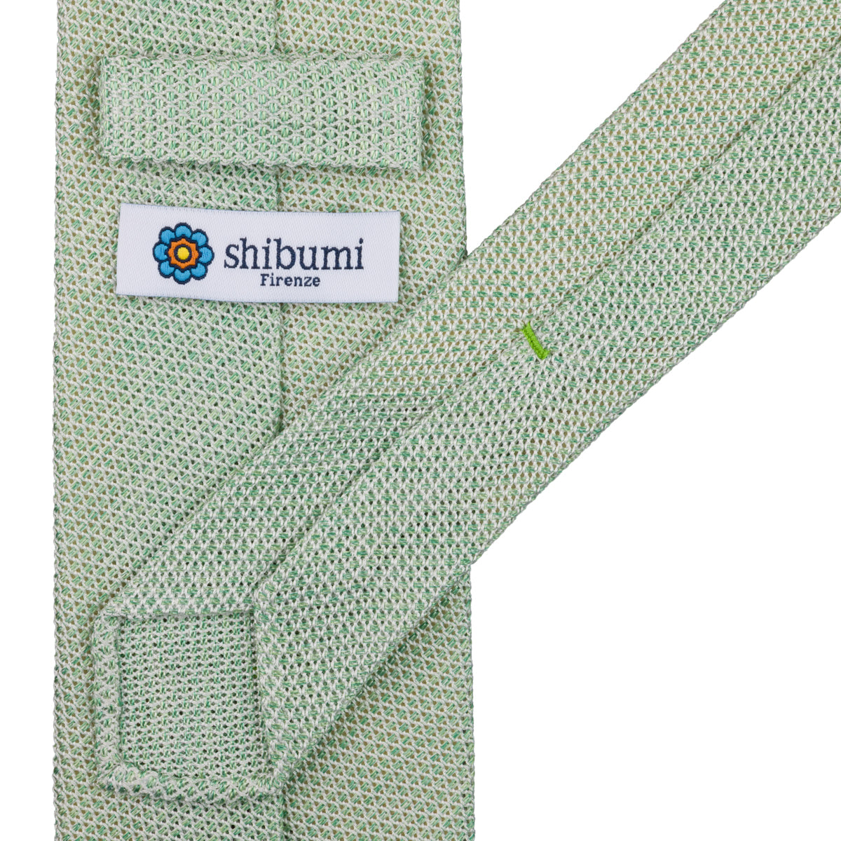 Bi-Color Fina Grenadine Silk Tie - Green - Hand-Rolled