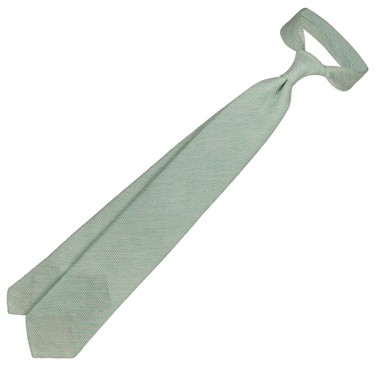 Bi-Color Fina Grenadine Silk Tie - Green - Hand-Rolled