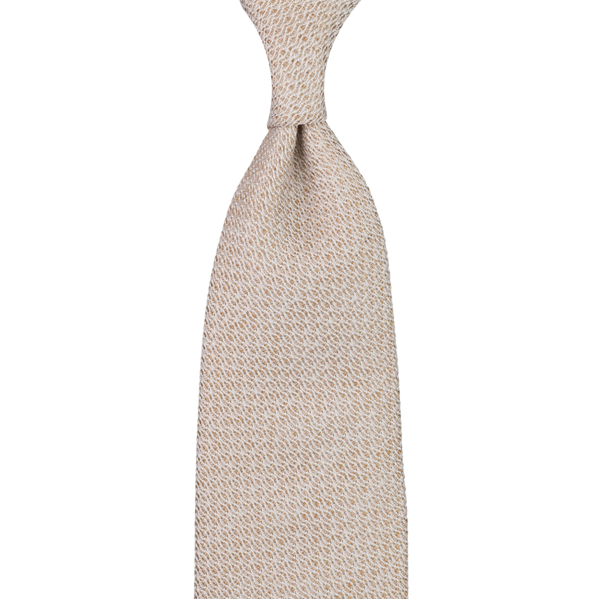 Bi-Color Grossa Grenadine Silk Tie - Beige - Hand-Rolled