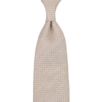Bi-Color Grossa Grenadine Silk Tie - Beige - Hand-Rolled