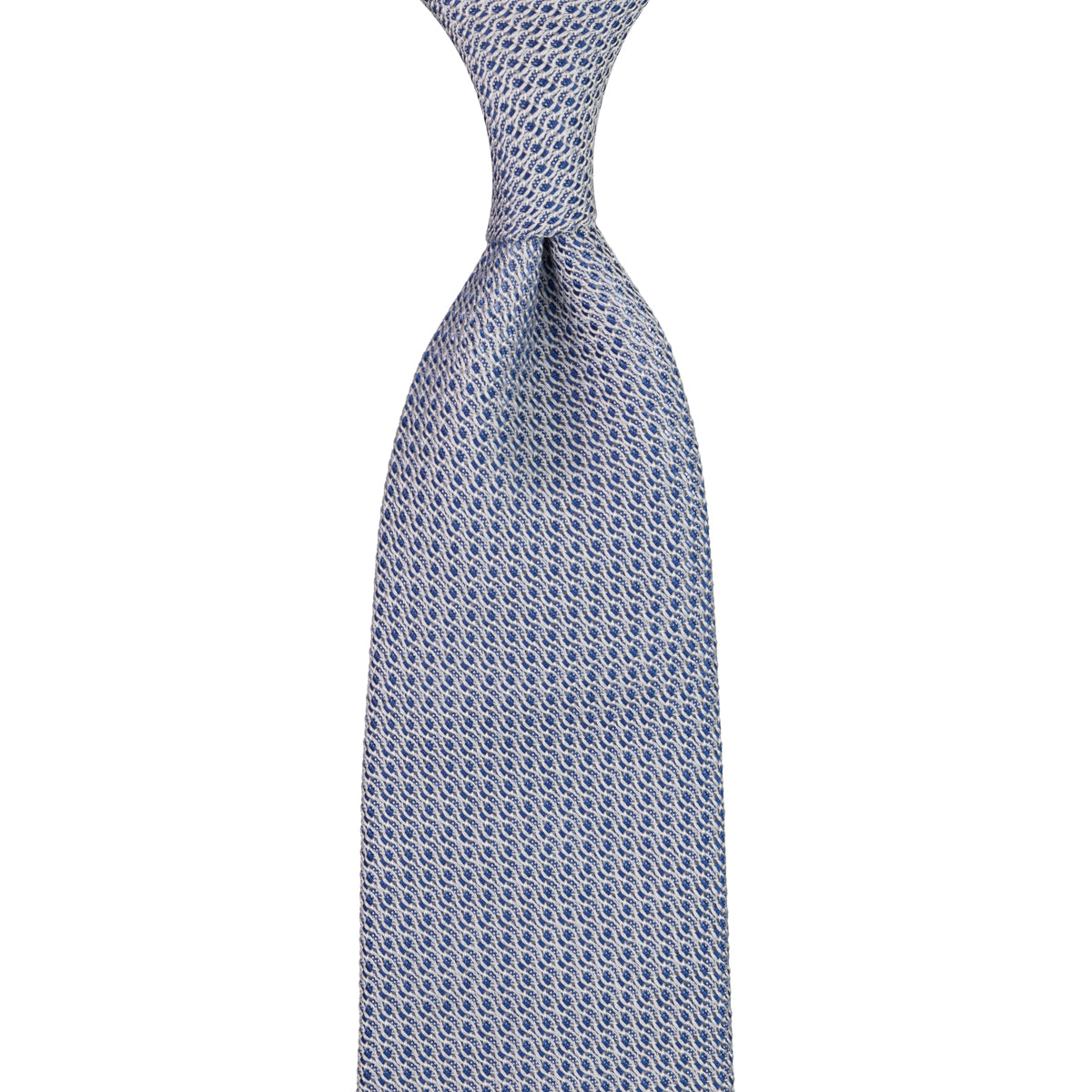 Bi-Color Grossa Grenadine Silk Tie - Navy - Hand-Rolled