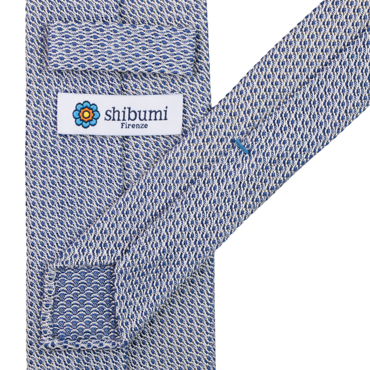 Bi-Color Grossa Grenadine Silk Tie - Navy - Hand-Rolled