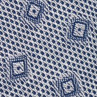 Geometrical Fina Grenadine Silk Tie - Blue - Hand-Rolled