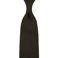 Maison Hellard Herringbone Linen Tie - Highland Green - Hand-Rolled