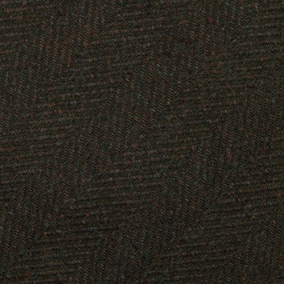 Maison Hellard Herringbone Linen Tie - Highland Green - Hand-Rolled