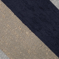 Striped Shantung Silk Tie - Navy / Beige / White
