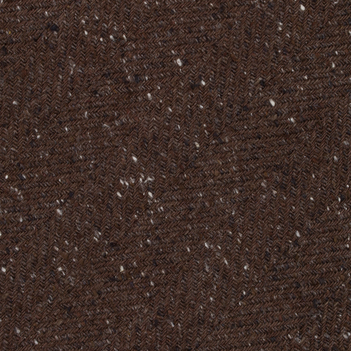 Maison Hellard Herringbone Linen Tie - Brown - Hand-Rolled