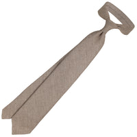 Maison Hellard Linen Tie - Beige - Hand-Rolled