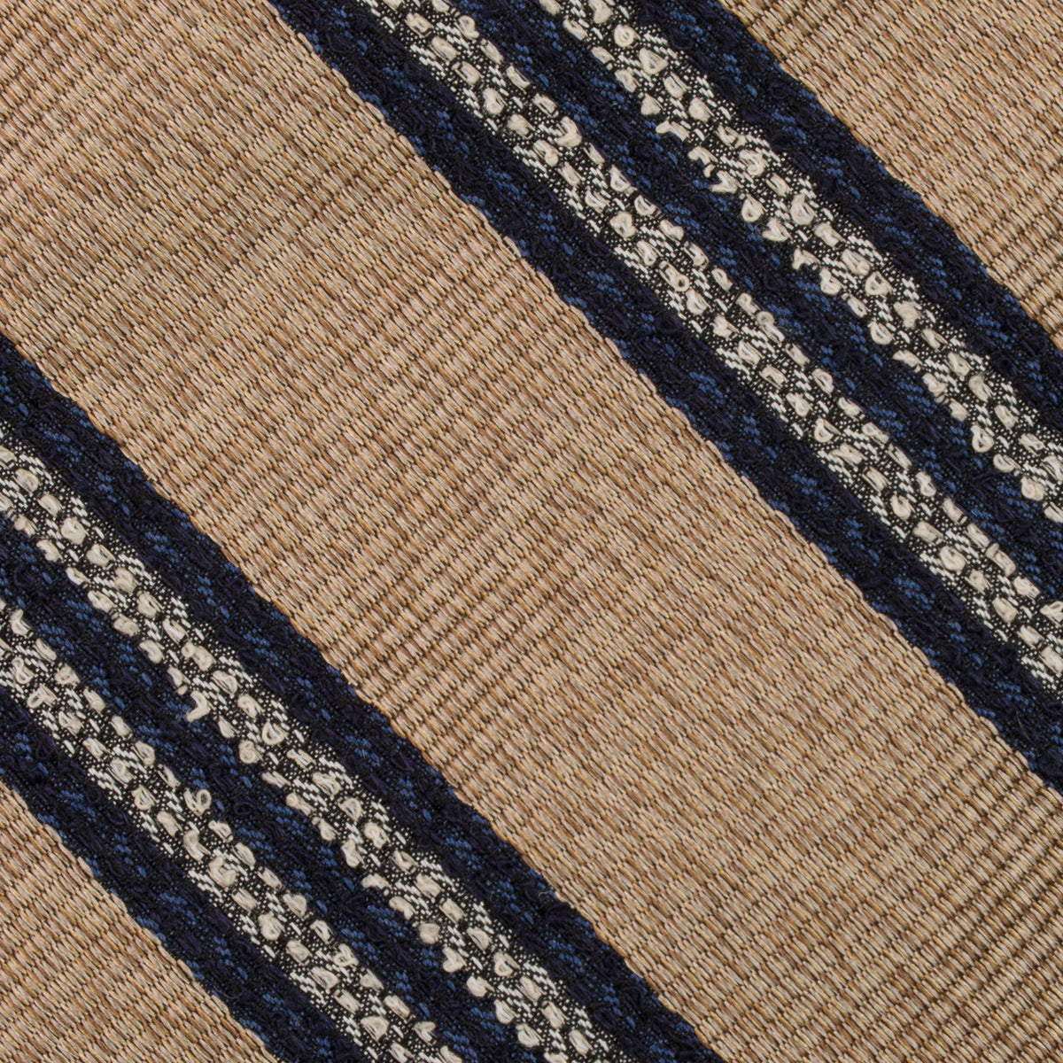 Striped Shantung / Repp Silk / Cotton Tie - Beige Mottled