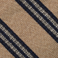 Striped Shantung / Repp Silk / Cotton Tie - Beige Mottled